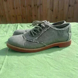 Banana Republic Men's Size 7 /‎ 8.5 Women's Gray Cloth Shoes Canvas Lace Up